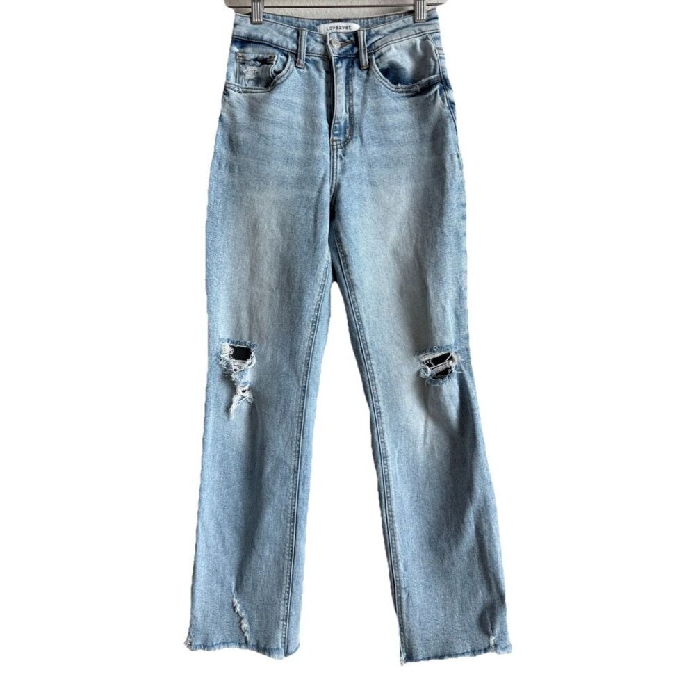 Lovervet LA High Waist‎ Distressed Straight Cut 90's Dad Jeans Women’s Size 24